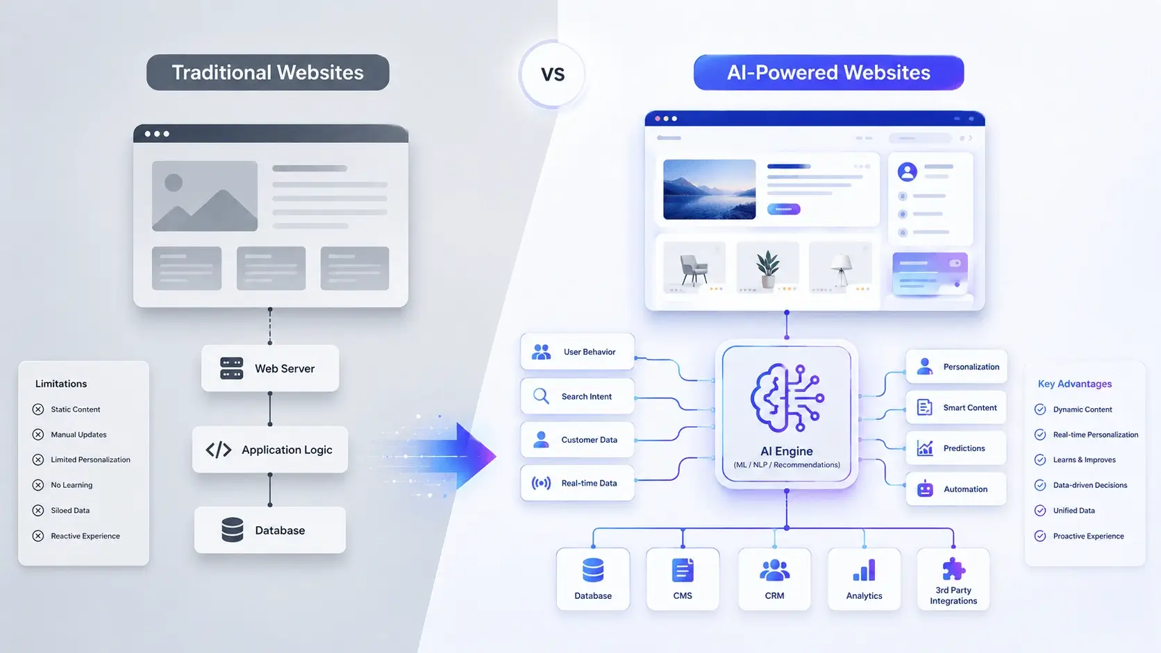 Traditional Websites vs AI-Powered Websites